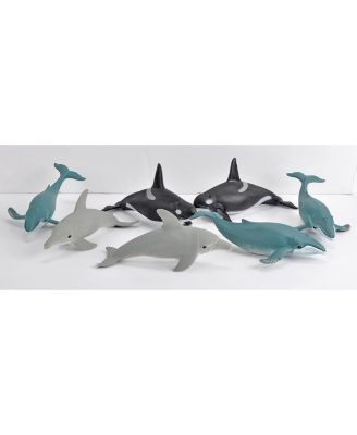 Polybag Whale And Dolphin Figurines, 7 Pieces