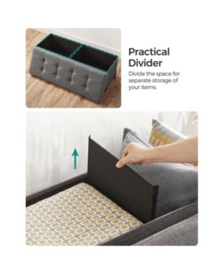 Storage Ottoman Bench with Wooden Feet for Bedroom, Entryway, or Living Room