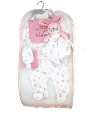 Baby Girls Rose Bunnies Layette Gift, 8-Piece Set