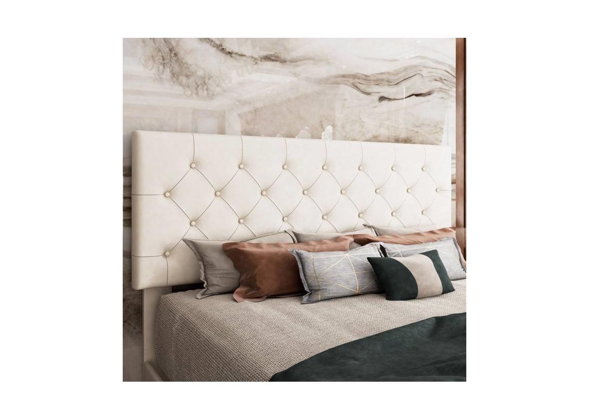 Slickblue Faux Leather Upholstered Platform Bed with Button-Tufted Headboard and Sturdy Frame