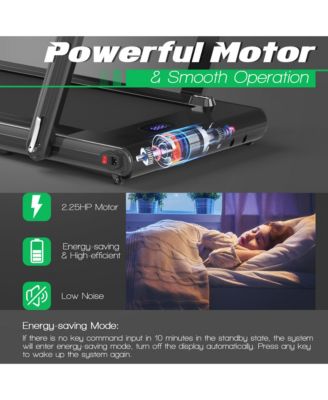 2.25HP Folding Treadmill 2-in-1 Walking Running Machine w/ APP & Remote Control