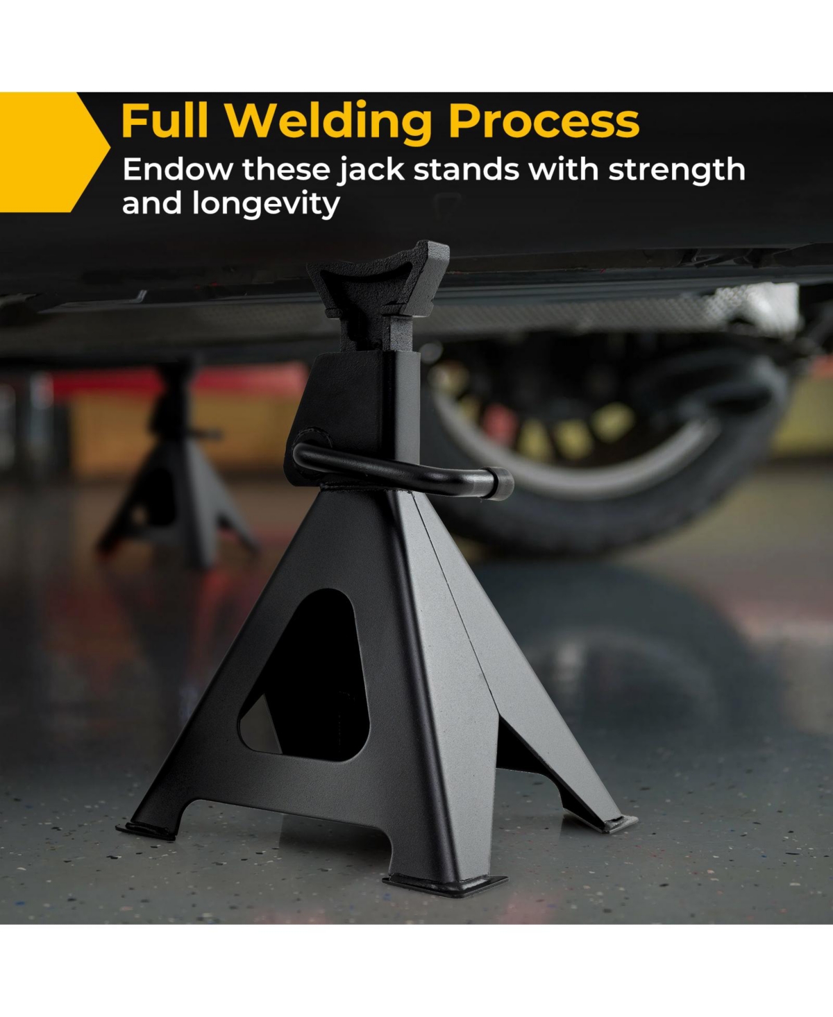 Gouun 6 Ton lbs Capacity Metal Car Lifting Stands with 14-23 Inch Adjustable Height
