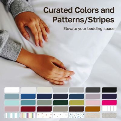 400 Thread Count Cotton Printed 4 Piece Sheet Set, Full Size