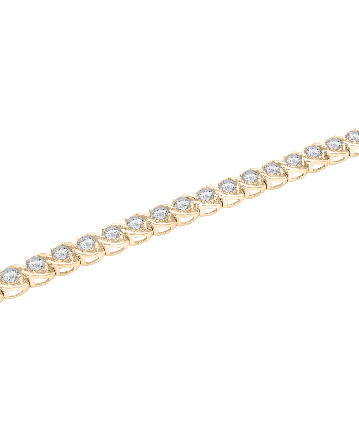 Macy's Diamond Swirl Link Tennis Bracelet (3 Ct. T.w) In 10k Gold, Exclusively At  In Yellow Gold