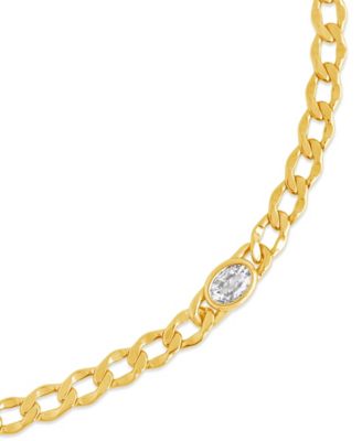 Rebel Station Cubic Zirconia Curb Chain Bracelet