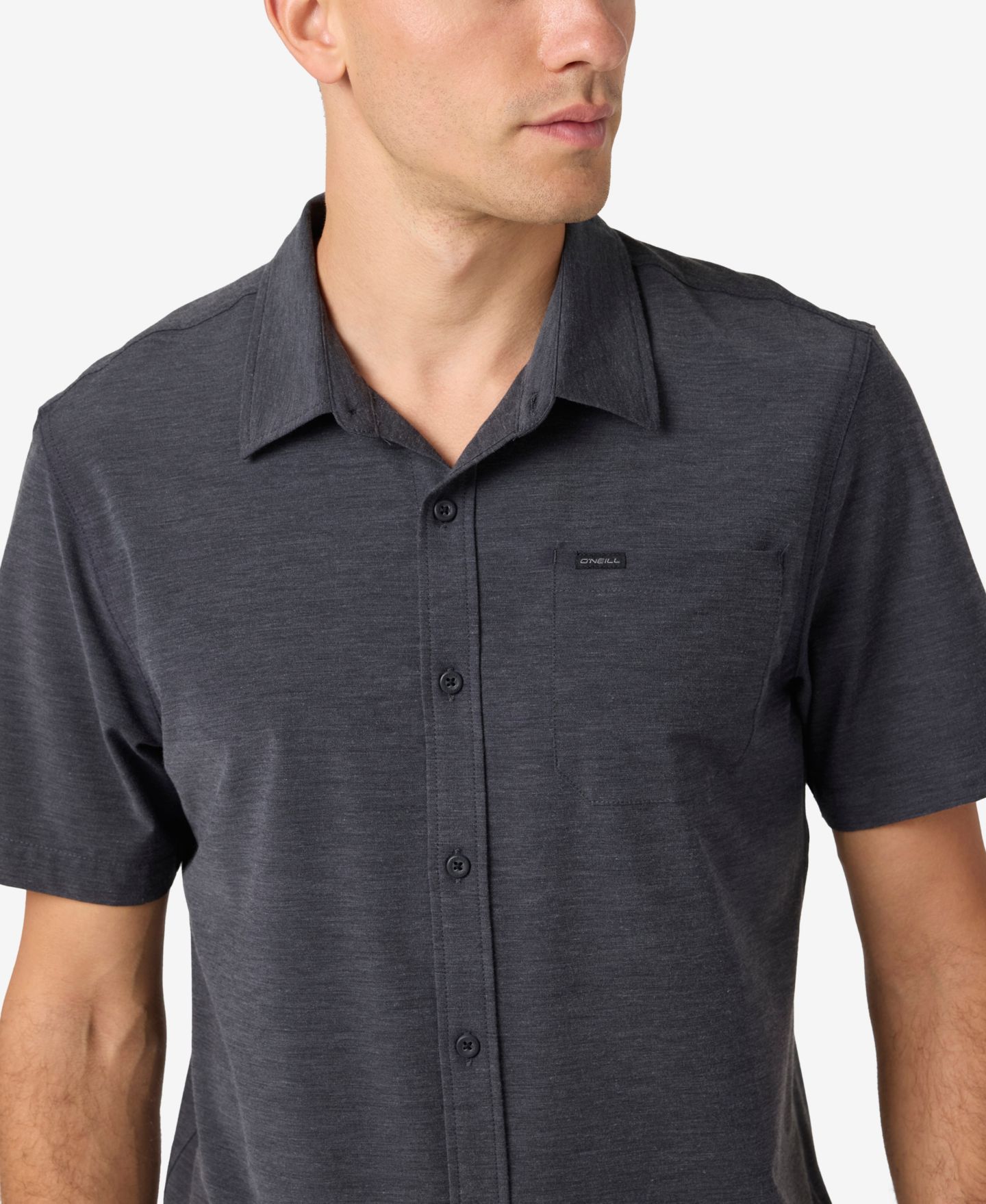 Мужская рубашка O'Neill Traveler UPF Traverse Solid Short Sleeve, цвет: Чёрный — фото 4