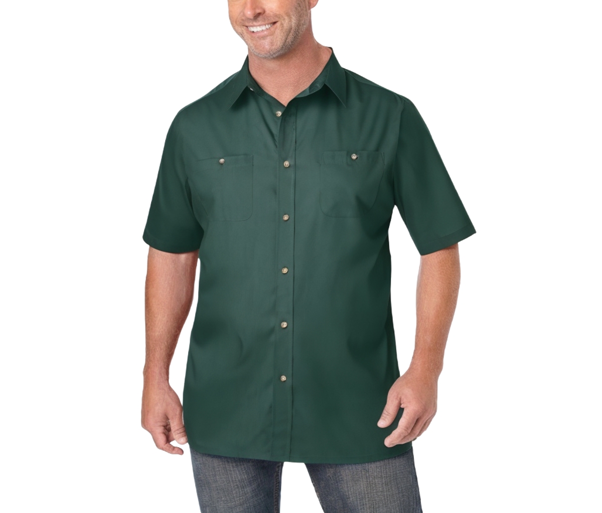 Big & Tall Short-Sleeve Pocket Sport Shirt - Cornflower