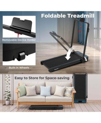 2 in 1 Folding Treadmill Walking Pad with Remote & APP Control and LED Display