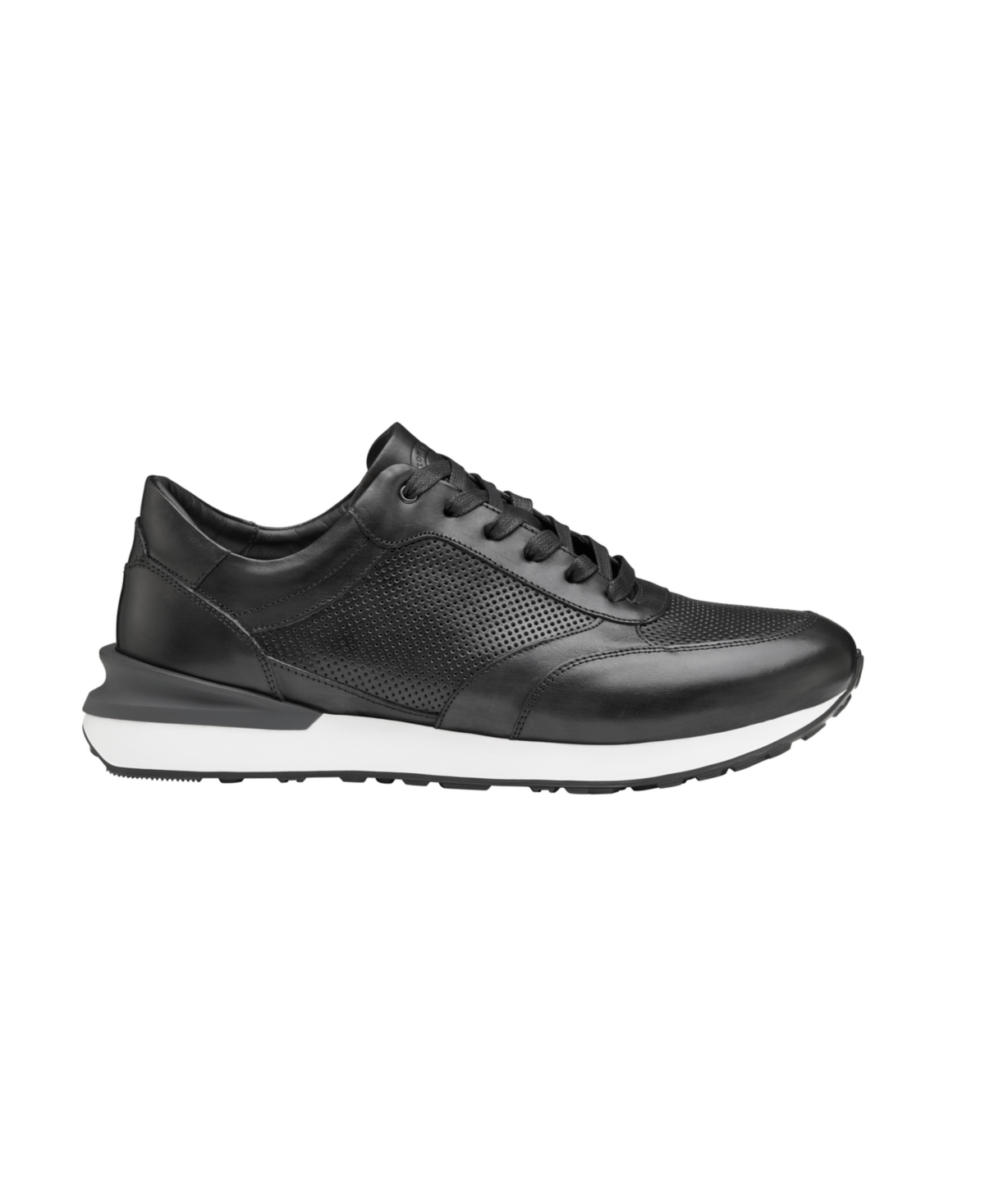 Johnston & Murphy Men's Briggs Lace Up Jogger Sneaker In Black Italian Leather