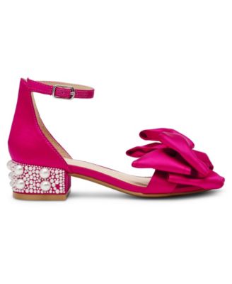 Little and Big Girls Lulu Dress Sandal with Pearl Heel 
