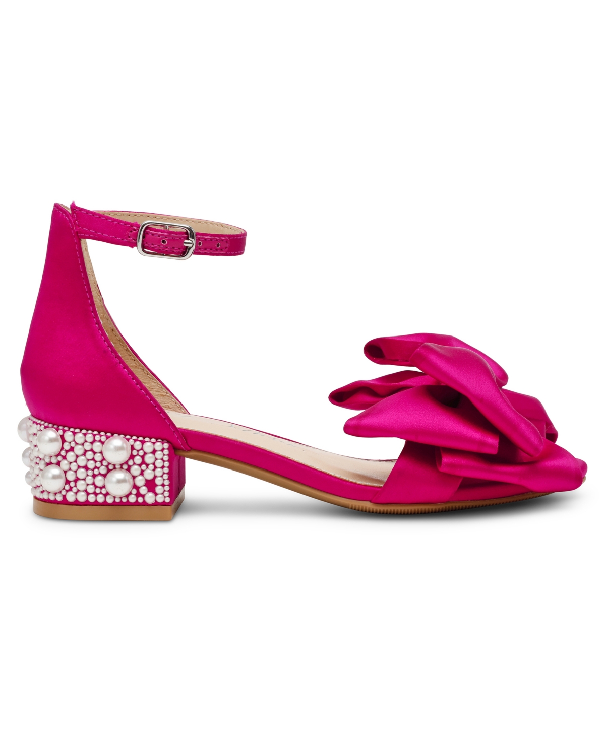 Betsey Johnson Little And Big Girls Lulu Dress Sandal With Pearl Heel In Fuchsia