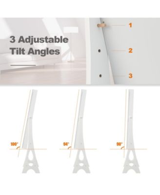 Freestanding Jewelry Cabinet Armoire Organizer with Bevel Edge Mirror