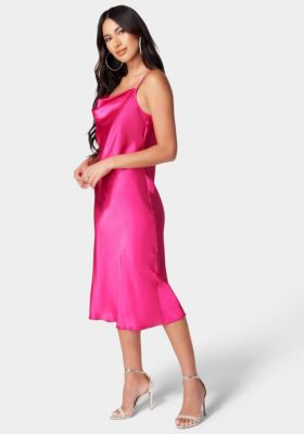 Women's Satin Midi Slip Dress
