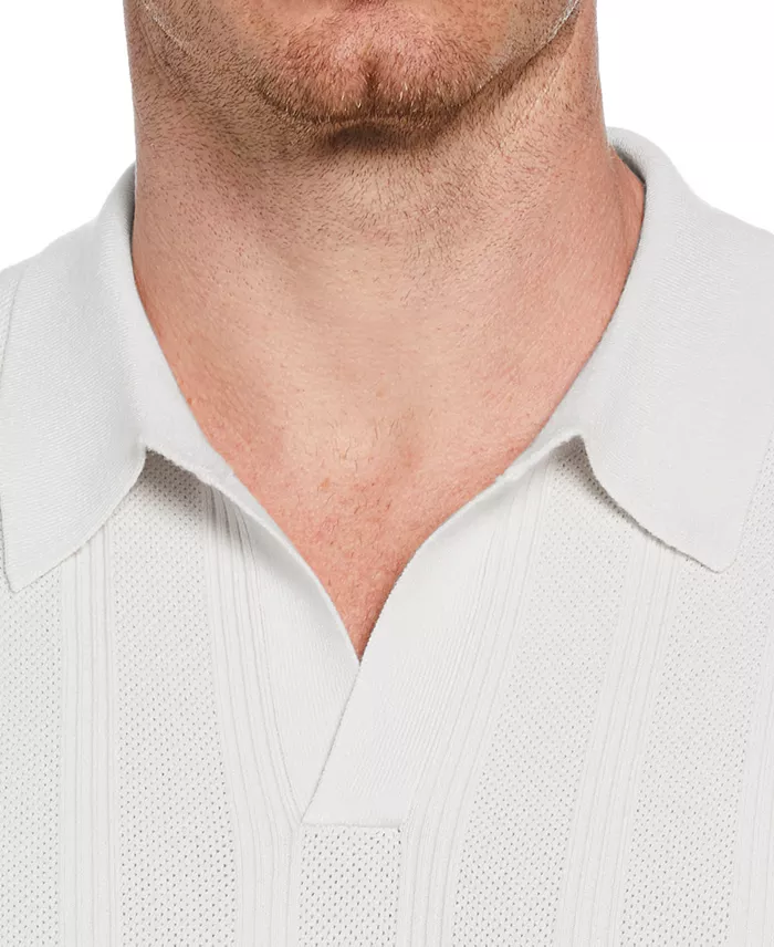 Men's Johnny Collar Stripe Polo Sweater - thumbnail 2