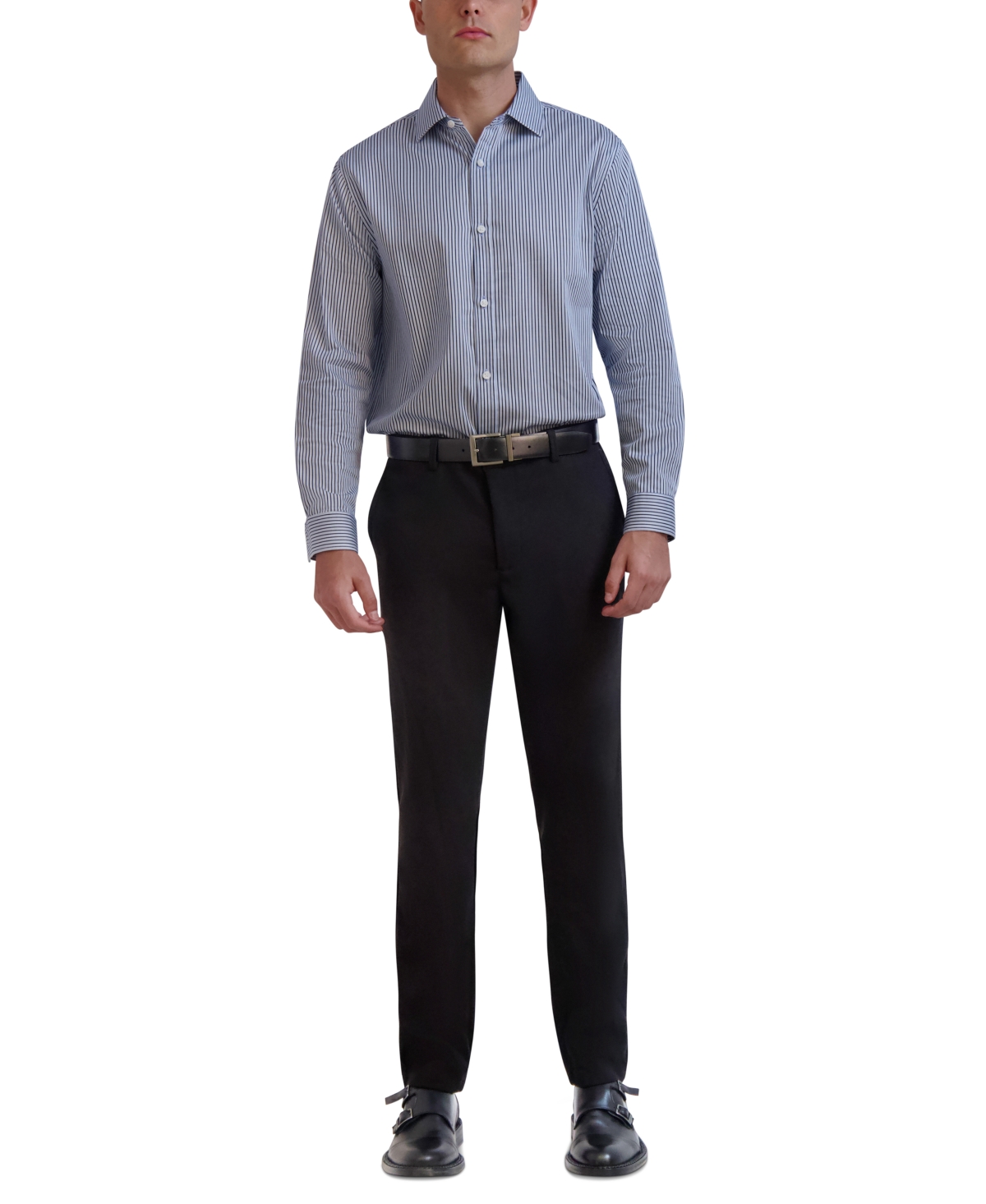 Karl Lagerfeld Men's Slim-fit Stripe Dress Shirt In Blue Multi