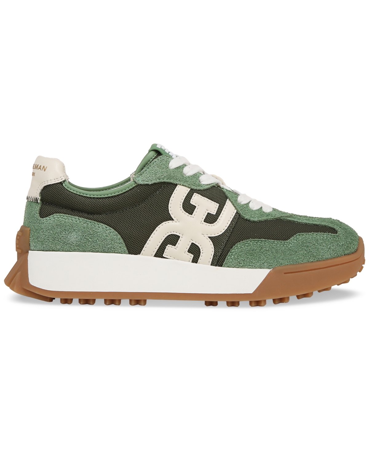 Shop Sam Edelman Women's Langley Emblem Lace-up Trainer Sneakers In Fern Green