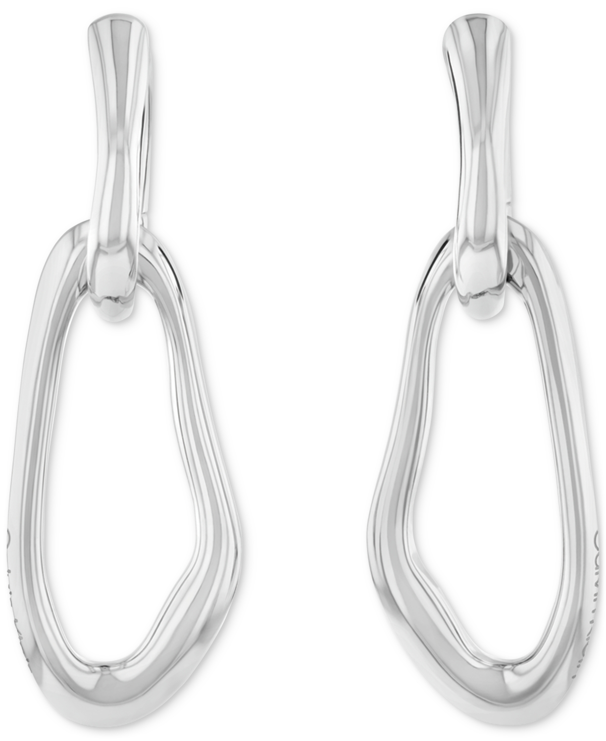 Silver-Tone Ck Statement Links Drop Earrings - Silver