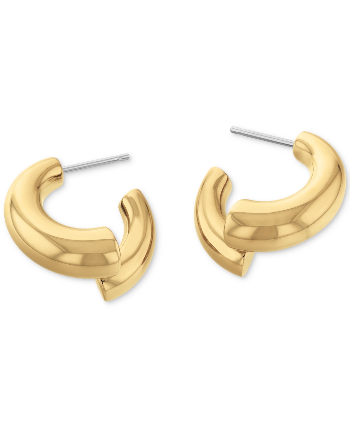 Calvin Klein Silver-tone Ck Spiral Curve Drop Earrings In Gold