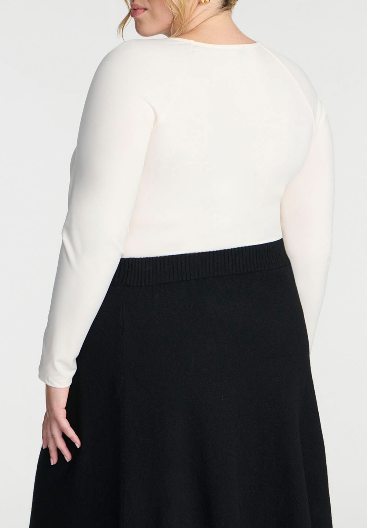Eloquii Plus Size Elements Sweetheart Neck Long Sleeve Top