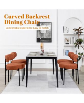  Set of 6 Boucle; Metal Mid-Century Modern Dining Chairs