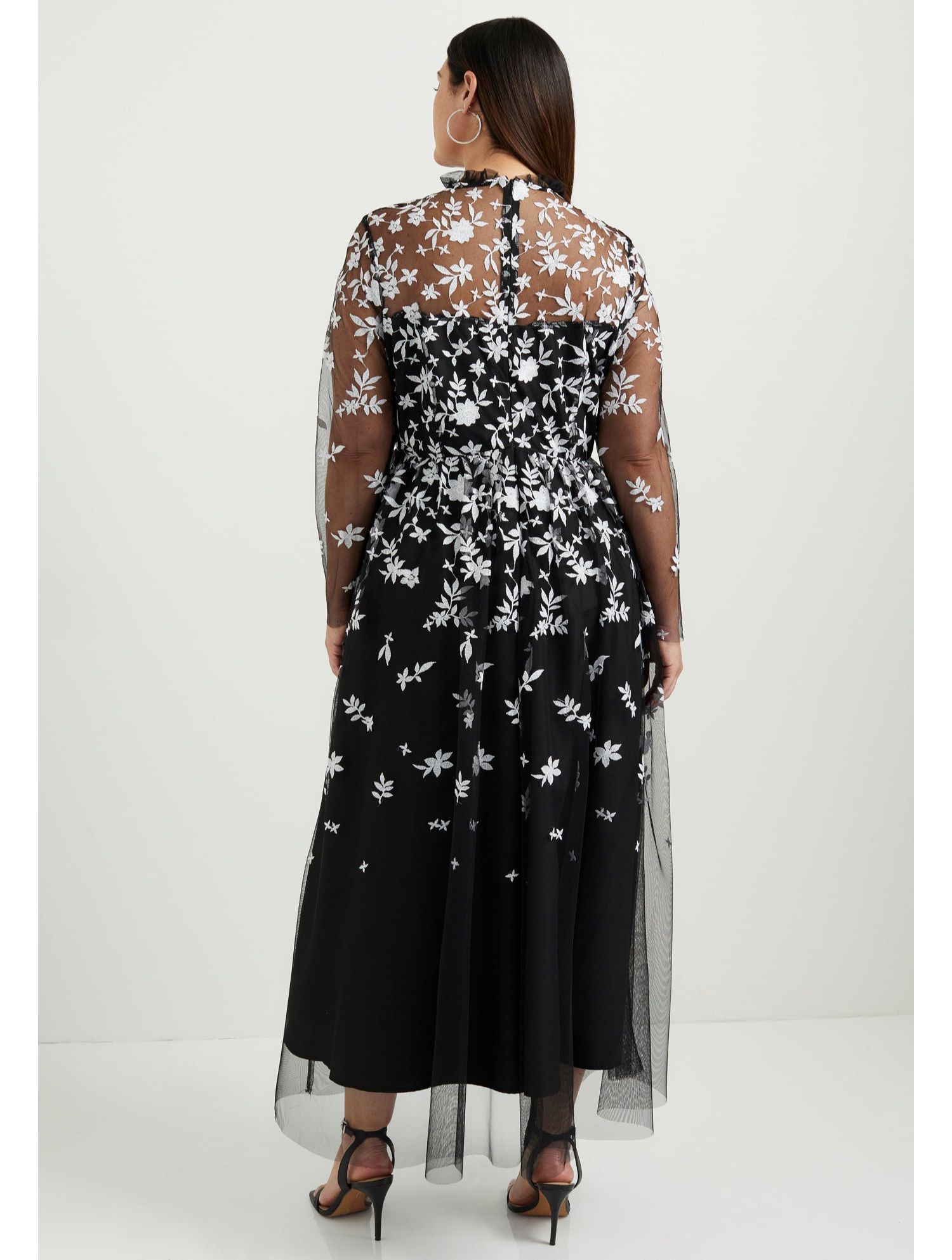 Women's June and Vie Mesh-Overlay Maxi Dress
