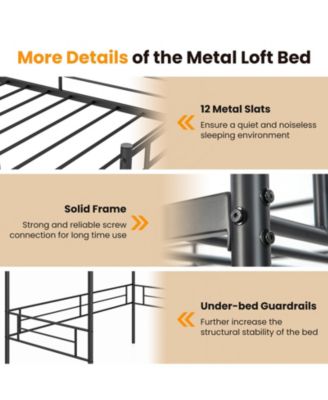 Metal Loft Twin Bed Frame Single High Loft Bed