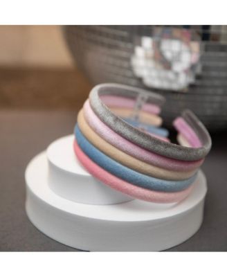 Classic Thin Padded Headband Set - Tan + Purple + Grey