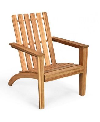 Acacia Wood Adirondack Lounge Chair for Indoor-Outdoor Use with Comfortable Seating