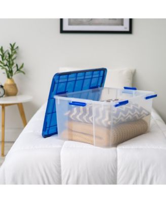 USA 3Pack 62qt WEATHERPRO Airtight Plastic Storage Bin with Lid and Seal and Secure Latching Buckles