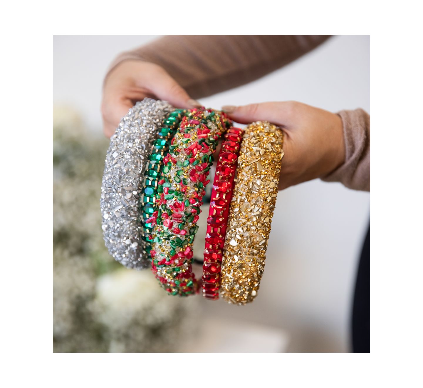 Женские аксессуары для волос Headbands of Hope Limited Edition All That Glitters Headband - Christmas Red + Green — фото 2