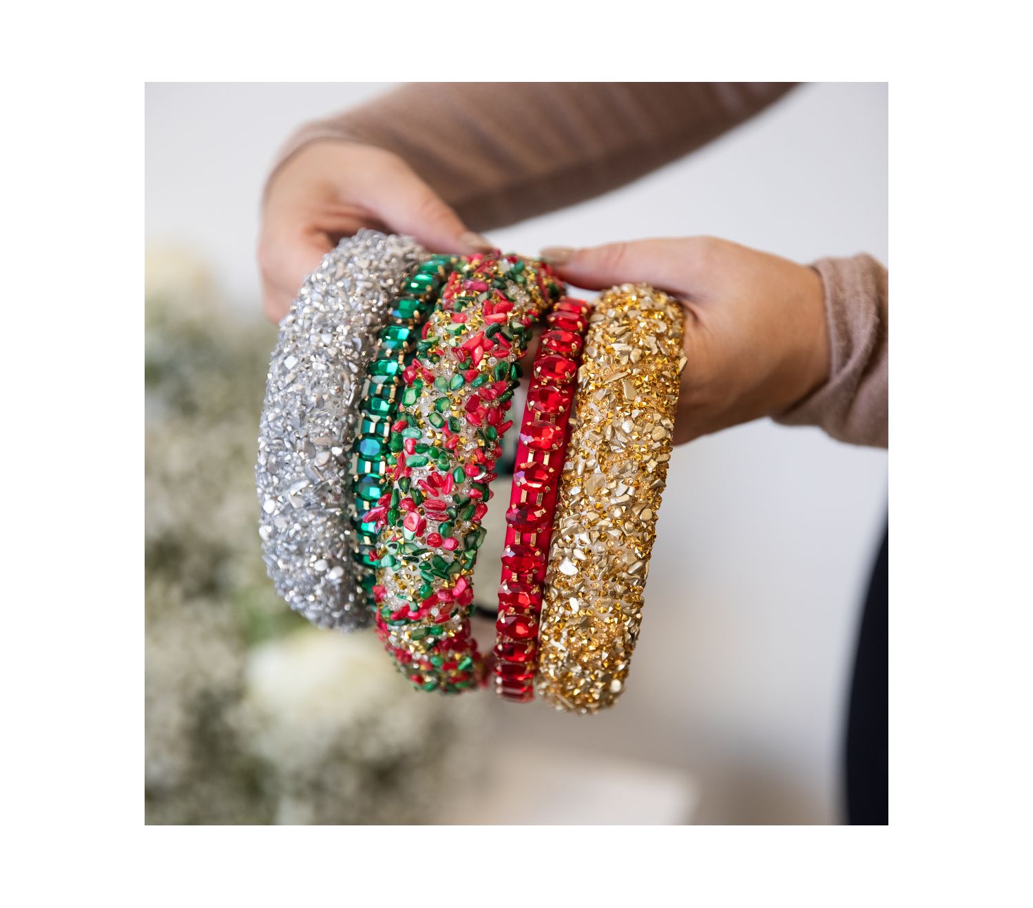 Limited Edition All That Glitters Headband - Christmas Red + Green