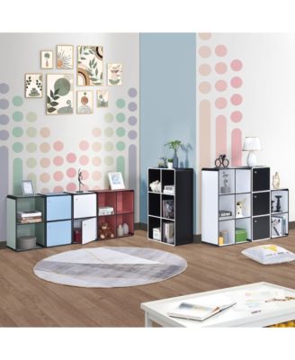 Dothan Wood 6-Cubed Open Bookcase - Storage Shelf Organizer Bookshelf