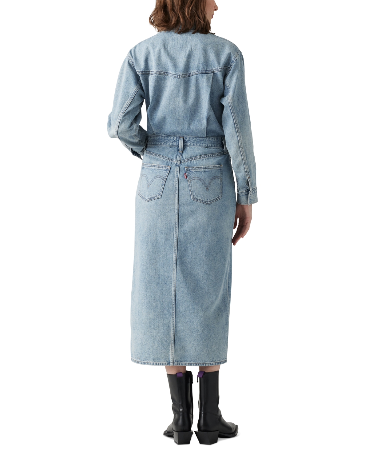 Levi's Women's Denim Midi Shirt Dress In Feeling Th
