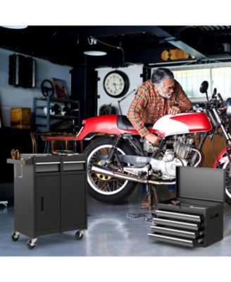 2-in-1 Tool Chest and Cabinet with 5 Sliding Drawers