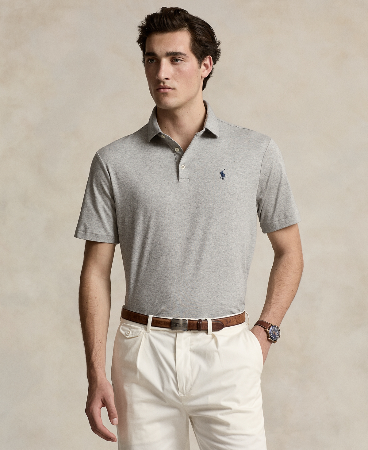 Polo Ralph Lauren Men's Classic Fit Soft Cotton Polo In Andover Heather