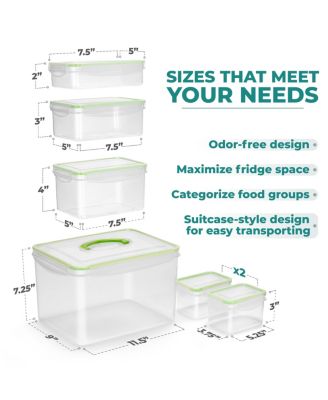 12 Piece Airtight Containers With Snap-on Lids- BPA Free - For Kitchen, Pantry, Food Storage