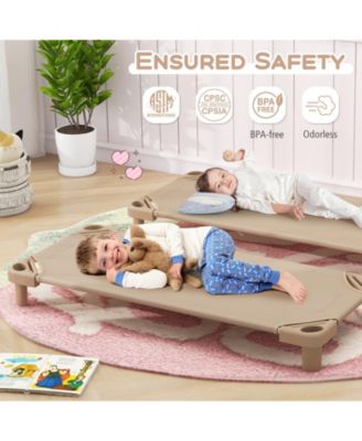 Kids Stackable Daycare Cot Pack of 6 with Detachable Oxford Cloth