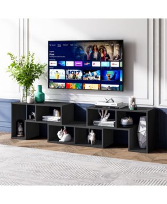 GOUUN 3 Pieces Adjustable TV Stand for TVs up to 65 Inch with Shelves