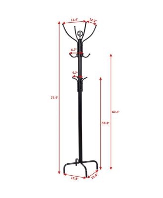 Metal Coat Rack with 12 Hooks