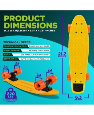 6'' PP Deck Skateboard, Mini Cruiser Skateboard for Kids, Teens, and Adults