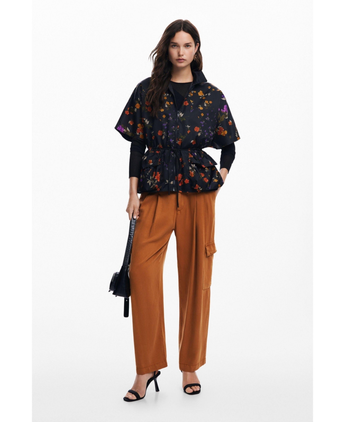 Desigual Women's Petal zipper poncho