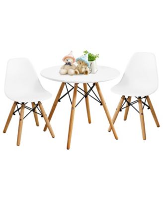 Kid's Modern Dining Table Set with 2 Armless Chairs