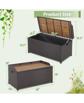 45 Gallon Outdoor Storage Bench with Zippered Liner