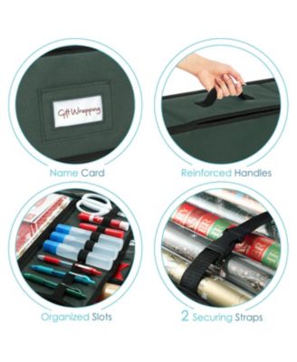 Premium Holiday Gift Wrapping Paper & Accessories Storage Organizer Box