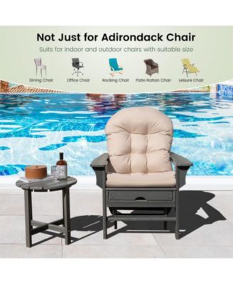 Patio Adirondack Chair Cushion with Fixing Straps and Seat Pad