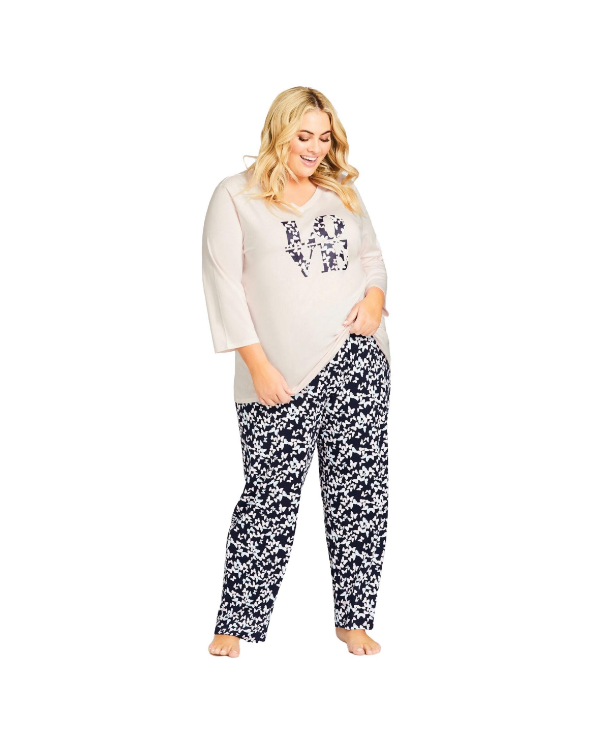 Plus Size Love Sleep Top - Pearl