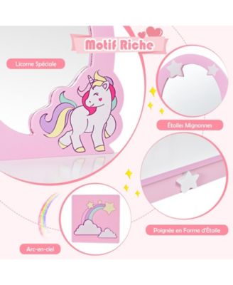 GOUUN Kids Vanity Set with Mirror, Drawer, and Chair for Makeup and Dressing