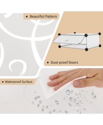 12-Cube DIY Portable Plastic Shoe Rack with Doors