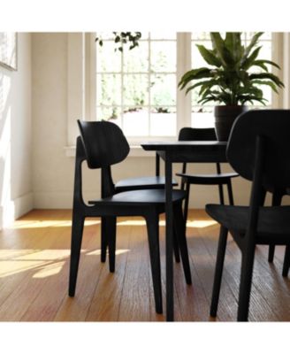  Gentry Set Of 2 Solid Wood Dining Chairs With Curved Oval Backrests