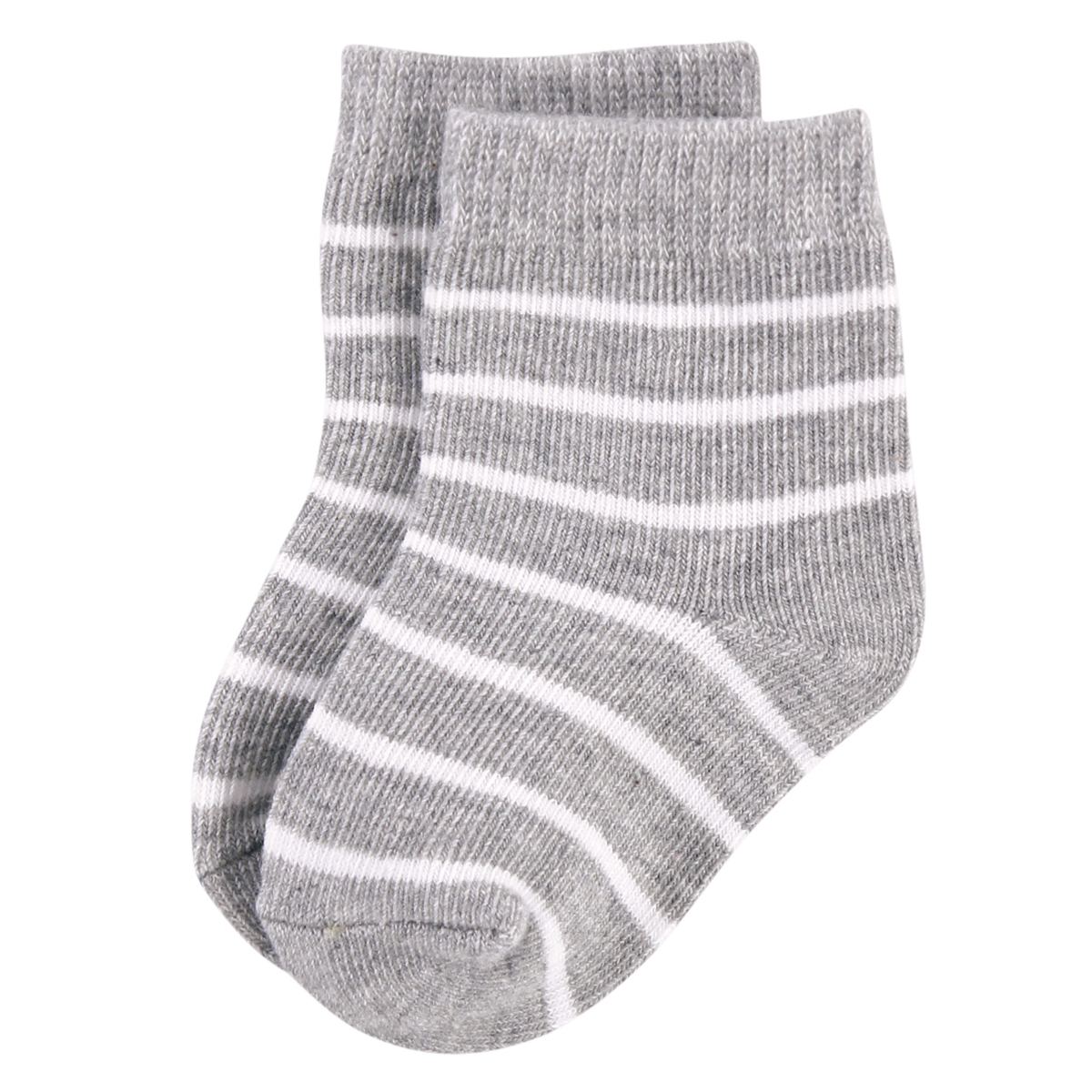 Hudson Baby Boys Unisex Cotton Rich Newborn and Terry Socks, Gray Black Stars, 6-12 Months